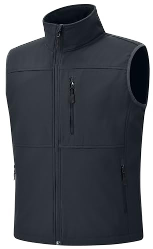 Huayuzh Weste Herren Outdoor Ärmellose Softshell Wasserdichte Winddichte Jacke Bodywarmer Fleece Innenseite Wandern Golf