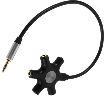 LABRIMP Fach Kopfhörer Splitter Audio Verteiler für Gruppenhörspaß Robustes Headset Mikrofon Splitterkabel für Zuhause und Büro Einfacher Plug Play Adapter für Mehrere Geräte