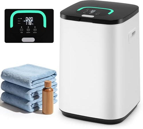 RELAX4LIFE 23L Towel Warmer, Large Hot Towel Bucket with LED Display, 4 Removable Hooks and Fragrance Holder, Portable Spa Hot Towels Heater for Salon Facials Beauty Massage