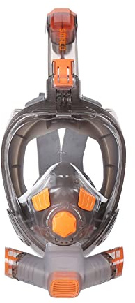 LLOOPK Tauchflasche, Unterwassermaske, Schnorchel, Volles Gesicht, Anti-Beschlag, Breite Sicht, Schwimmen, Faltbar, Tauchmaske for Erwachsene, Jugendliche, Schwimmschnorchel(S/M)