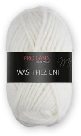 PRO LANA Wash-Filz Uni - Farbe: 101-50 g/ca. 50 m Wolle