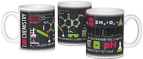 getDigital Wissenschaftsbecher Chemie- Perfekte Kaffeetasse für Schüler, Studenten, Chemiker und andere Wissenschaftler-300 ml, Keramik, Schwarz Weiß, 1 Stück (1er Pack)