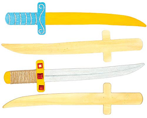 Baker Ross Wooden Swords, Wood, 32 cm Long