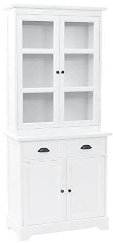 vidaXL Kiefer Vitrinenschrank Kommode Standvitrine Vitrine Sideboard Schrank