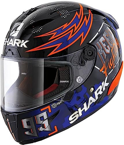 SHARK Herren NC Motorrad Helm, Schwarz/Rot/Blau, L