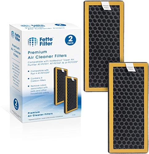 Fette Filter - 2 Replacment Activated Carbon Filters Compatible with HoMedics TotalClean PetPlus for AT-PET01, AT-PET02, at-PETODR