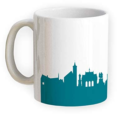 Tasse Erfurt Skyline - Bürotasse Kaffeebecher Städtetasse 5 Farben für Erfurter & Fans, Umzug Richtfest Architekt (petrol)