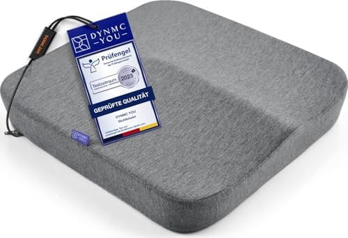 DYNMC you Cuscino Memory Foam Cuscino Sedia Ufficio o a Rotelle - Cuscini Sedie Quadrati – Supporto e Stabilità Perfetti - Tessuto Antiscivolo, Rivestimento Lavabile