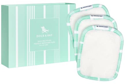 Dock & Bay Makeup Pads - Démaquillants pour le Visage et la Peau - Ultra-doux et Lavable - 3 Pièces avec Sac de Lavage Inclus - Eucalyptus Green