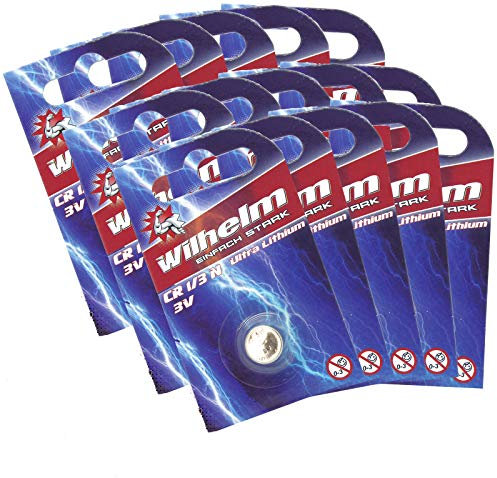 15 x WILHELM Batterie 1/3N 3V Photo Lithium CR1/3N DL1/3N Blister
