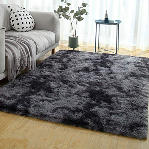 Plüsch Teppich Super Weicher Faux Lammfell Schaffell Teppich Flauschiger Moderne Tie-Dye Innenteppiche,Lange Haare Gemütliches Wolle Bettvorleger Sofa Matte für Wohnzimmer Schlafzimmer A 160x230CM