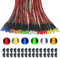 GTIWUNG 60 Stück 5mm Leds mit 20cm Kabel, DC 12V Vorverdrahtetes Licht, Vorverdrahtete LED-Dioden Licht Farblampenperlen(Rot, Gelb, GRÜN, Weiß, Orange, Blau) + 60Pcs 5mm LED Montageringe Plastik