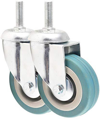 2 Lenkrollen Möbelrollen Transportrollen mit Gewindestift Gewinde Bolzen Gewinde Befestigung (50mm ohne Bremse)