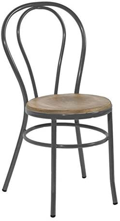 Addecor Sillas Comedor de Color Negro | 89 × 36 × 40 cm | Silla para Salón Hecha de Hierro y Madera | Modelo Edna | Sillas Comedor Ideales para Proyectos de Hostelería