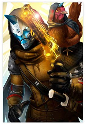 LINYUYI Destiny 2 Spiel 1 Leinwand-Poster, Schlafzimmerdekoration, Sport-Landschaft, Bürozimmer, Dekoration, Geschenk, 30 x 45 cm, ohne Rahmen-Stil 1
