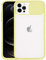 QYiD Coque pour iPhone Xs, iPhone X, coque translucide mate avec bords doux, coque fine en silicone avec objectif d'appareil photo coulissante pour iPhone X/XS 5,8, jaune citron