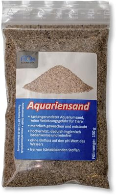 AQ4Aquaristik Aquariensand für Urzeitkrebse - natürlicher Bodengrund - staubfrei - gewaschen - frei von Schadstoffen und Farbe - 0,4-0,8 mm - 150 g