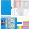 Portadocumenti in Pelle A6 PU, MARICATO 29pcs Raccoglitore ad 6 Anelli, Raccoglitore Notebook con Buste Trasparenti Rimovibile e Budget Planner, per Lavoro e Casa Budget Organizzatore-Himmelblau