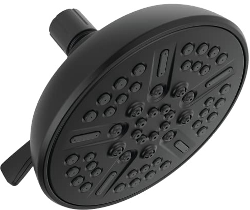 Delta Faucet 8-Spray Touch-Clean Matte Black Shower Head, Delta Shower Heads, Showerhead, Shower Head Black, 2.5 GPM Water Flow, Matte Black 75898BL