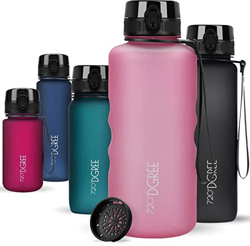 720°DGREE Trinkflasche 2l “uberBottle“ softTouch +Sieb - BPA-Frei - XXL Wasserflasche für Gym, Fitnessstudio, Workout, Fitness, Sport, Outdoor - Große Sportflasche aus Tritan - Leicht, Stoßfest