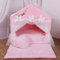 SmileyTails Maison de luxe princesse rose de luxe pour chiens, chats, chiots, chatons - Intérieur moelleux - Chaud et confortable - Niche polaire - Taille S : 48,9 x 38,1 x 50,8 cm (L x l x H), rose