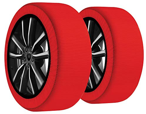 ENERFERO Cadenas Nieve Coche,Cadena de nieve textil para neumaticos,Calcetines para nieve,Cert. EN16662-1|,Montaje rápido, Alternativa a las cadenas metálicasMaxima distancia hasta 120 Kilometro (XXL)