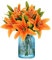 Künstliche Blumen 8 Stück künstliche Lilien mit 3 Knospen florale Kunst Pflanzen Latex volle Blume Real Touch für Home Decor Hochzeit Party Büro Restaurant (Orange)