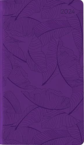 Ladytimer Slim Deluxe Purple 2024 - Taschen-Kalender 9x15,6 cm - Tucson Einband - mit Motivprägung - Weekly - 128 Seiten - Alpha Edition