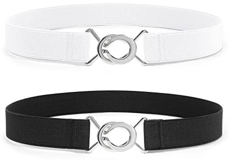 LEACOOLKEY Elastische Gürtel Schmal Damen Männer Stretchgürtel Skinny Taille Gürtel dünnen Gürtel für Kleid Jeans