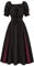 SCARLET DARKNESS Summer Victorian Dresses Off Shoulder Short Sleeve Ruffles High Waist Renaissance Dress for Women Black XXL