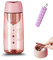 Pilulier Portable 7 Jours, 2 en 1 Bouteille Pilulier Portable, Boîte Pilulier 7 Jours Boîte Médicale Tasse, 600ml, Pilulier Portable pour Extérieur, Camping, Voyages (Rose)