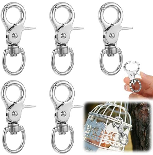Brateuanoii 5 Stück Schlüsselanhänger, Metall Karabiner Schlüsselanhänger, Schlüsselring Karabiner Drehverschluss, Kleine Abnehmbare Drehverschlüsse, Schlüsselringe-Karabinerhaken Für Herren Und Damen