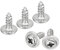 sourcing map ST2.3x6mm Phillips Pan Head Self-tapping Screw with Washer, 100pcs - 304 Stainless Steel Wood Screw Full Thread (Silver)