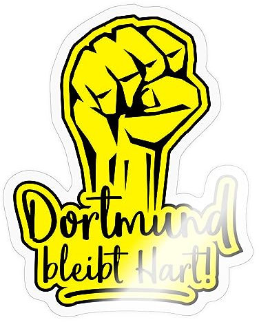 Spreadshirt Dortmund Bleibt Hart Deutscher Meister 2023 Fußball Ultras Sticker Aufkleber, 10 x 10 cm, Transparent glänzend