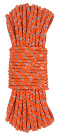 NewDoar Statisches Kletterseil 6 mm Zubehör Seil für Baumpfleger, Bergsteigen, Segelboot Seil, Dockleinen, Schleppseil-Orange/15M