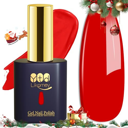 YTD Likomey UV Gellack Nagellack Gel,15ml Rot Soak Off Farbgel Nagelgel Maniküre Farbe Gel Nail Polish,CS372