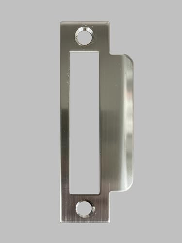 4-7/8 Satin Nickel Door Strike Plate, Solid Brass, Keeper, Striker, Antique/Vintage Replacement …