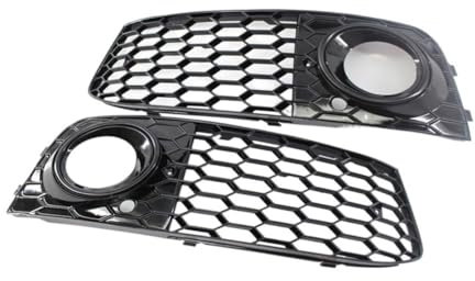 SEYFI Nebelscheinwerferrahmen 1 Paar Auto Auto Front Grill Mesh Links Rechts Honeycomb Grille Nebel Licht Lampe Abdeckung 8KD807682 8KD807681 Für Audi A4 B8 2008-2012 Gitter Nebelscheinwerfer