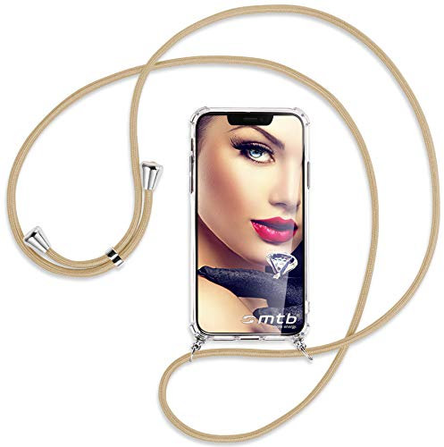 mtb more energy® Handykette kompatibel mit Samsung Galaxy S24 - Caramel - Smartphone Hülle zum Umhängen - Anti Shock Full TPU Case