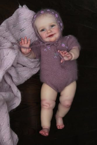 Anano Realistische Reborn Baby Puppen Zoe 24-Zoll Vinyl Reborn Kleinkind Puppe mit Gewichtetem Tuch Körper Kind Weihnachten Geburtstagsgeschenk