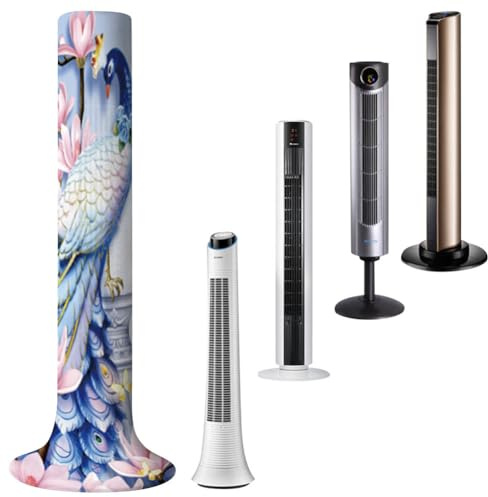 JOONOR Tower Fan Dust Cover - Peacock Lotus Flowers Pattern, Washable, Dust-Proof, Protective Cover for 36 Inch Vertical Fan