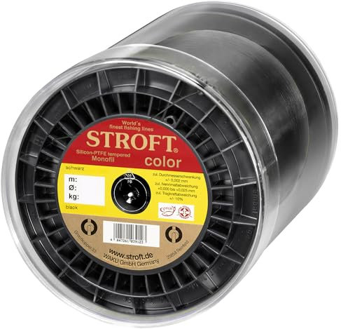 Stroft Color Monofile Angelschnur Schwarz 0,14mm 2,0kg 5000m
