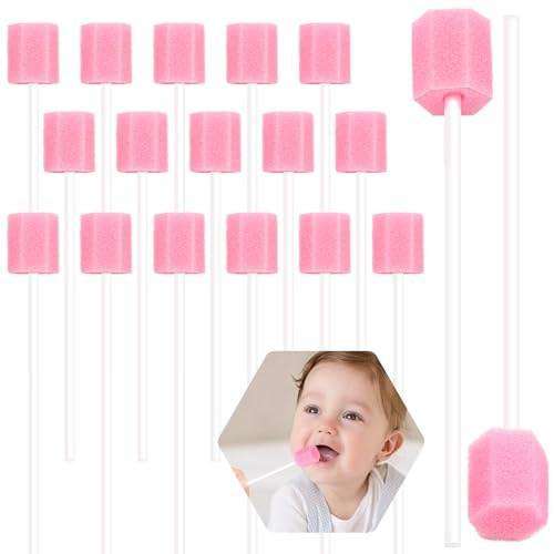 XIANGLONGY Mouth Sponge Swabs 100 Pack, Foam Sticks for Oral Care
