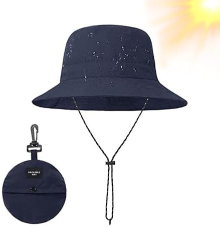 Regenhut Damen Wasserdicht,Fischerhut Sonnenhut Herren,Hut Sommer Kopfbedeckung Schwarz Faltbar Anglerhut Atmungsaktiver Outdoor Faltbarer Tragbar Sonnenhüte Bucket Hat,Wanderhut,Cap für Dame Kinder