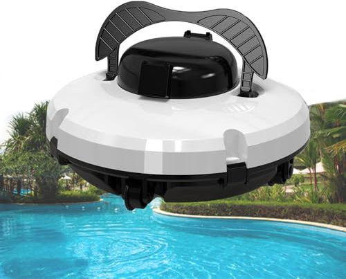Kindevieft Aspirateur Robot De Piscine sans Fil, Aspirateur De Piscine Portable, Robot Nettoyeur De Piscine, Aspirateur De Piscine à Stationnement Automatique, pour Hors Sol Jusqu'à 1076 Pieds CarréS