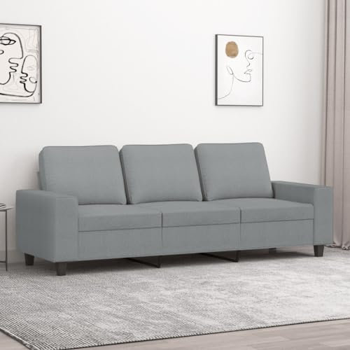 Willood 3 Sitzer Sofa Couch Gästesofa fürs Wohnzimmer Schlafzimmer Gästezimmer Modern Hellgrau 180 cm Stoff