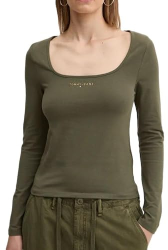 Tommy Hilfiger Langarm-T-Shirt, Grün, Damen, Slim Metallic