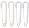 Nogeqi 4 Stück Broschennadeln Groß, Sicherheitsnadel Perlen, Schleppennadel Brautkleid, Sicherheitsnadeln Perlen Brosche Damen, Safety Pin Necklace Für Kleidung Mädchen Weihnachten