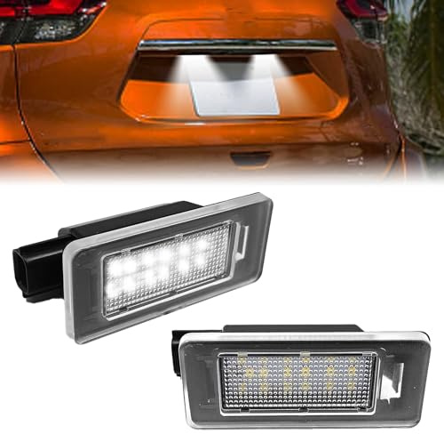 SYudwen LED License Plate Light Tag Lamp Assembly, Compatible with 19-Up Altima L34, 20-Up Sentra B18, 19-Up Versa Sedan N18, 21-Up Rogue T33, Powered by 18-SMD 6000K(2 Pcs White)