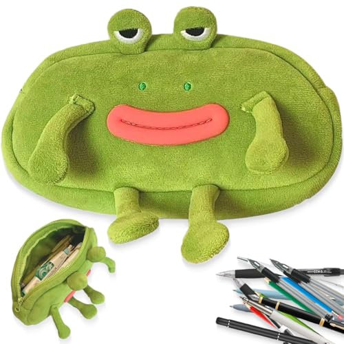 CATOR 1 Stück Frosch Geformt Federmäppchen Neuheit Frosch Federbeutel Frosch Geldbörse Lustige Federmäppchen für Frosch Schule Klassenzimmer Frosch